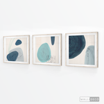 Cargar imagen en el visor de la galería, Tríptico Abstracto Azul