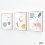 Cargar imagen en el visor de la galería, Tríptico Abstracto Nórdico Pastel