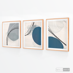 Cargar imagen en el visor de la galería, Tríptico Abstracto Nórdico Óvalos