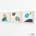 Cargar imagen en el visor de la galería, Tríptico Abstracto Nórdico Azul