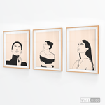 Cargar imagen en el visor de la galería, Tríptico Rostros Mujeres (Set x 3)