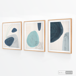 Cargar imagen en el visor de la galería, Tríptico Abstracto Azul