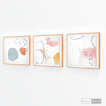 Cargar imagen en el visor de la galería, Tríptico Abstracto Nórdico Pastel