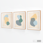 Cargar imagen en el visor de la galería, Tríptico Abstracto Nórdico Celeste (Set x 3)