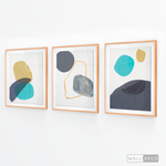 Cargar imagen en el visor de la galería, Tríptico Abstracto Nórdico Azul