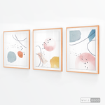 Cargar imagen en el visor de la galería, Tríptico Abstracto Nórdico Pastel