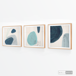 Cargar imagen en el visor de la galería, Tríptico Abstracto Azul