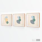 Cargar imagen en el visor de la galería, Tríptico Abstracto Nórdico Celeste (Set x 3)