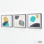 Cargar imagen en el visor de la galería, Tríptico Abstracto Nórdico Azul