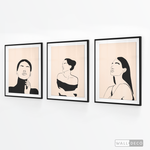 Cargar imagen en el visor de la galería, Tríptico Rostros Mujeres (Set x 3)