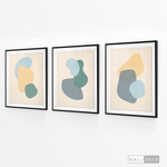 Cargar imagen en el visor de la galería, Tríptico Abstracto Nórdico Celeste (Set x 3)