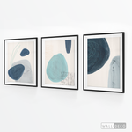 Cargar imagen en el visor de la galería, Tríptico Abstracto Azul