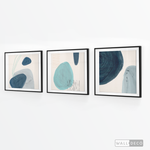 Cargar imagen en el visor de la galería, Tríptico Abstracto Azul