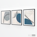 Cargar imagen en el visor de la galería, Tríptico Abstracto Nórdico Óvalos