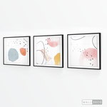 Cargar imagen en el visor de la galería, Tríptico Abstracto Nórdico Pastel