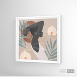 Cargar imagen en el visor de la galería, Cuadro Mujer Afro Tulipanes