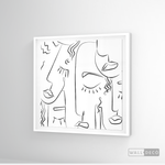 Cargar imagen en el visor de la galería, Cuadro Minimalista Faces Lines