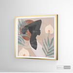 Cargar imagen en el visor de la galería, Cuadro Mujer Afro Tulipanes