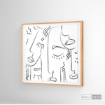 Cargar imagen en el visor de la galería, Cuadro Minimalista Faces Lines