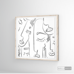 Cargar imagen en el visor de la galería, Cuadro Minimalista Faces Lines