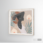 Cargar imagen en el visor de la galería, Cuadro Mujer Afro Tulipanes