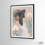 Cargar imagen en el visor de la galería, Cuadro Mujer Afro Tulipanes