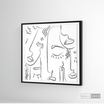 Cargar imagen en el visor de la galería, Cuadro Minimalista Faces Lines