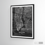 Cargar imagen en el visor de la galería, Cuadro New York Map Negro