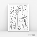 Cargar imagen en el visor de la galería, Cuadro Minimalista Faces Lines