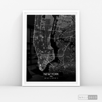 Cargar imagen en el visor de la galería, Cuadro New York Map Negro