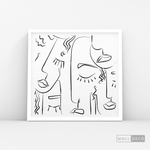 Cargar imagen en el visor de la galería, Cuadro Minimalista Faces Lines