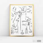 Cargar imagen en el visor de la galería, Cuadro Minimalista Faces Lines