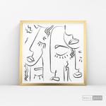 Cargar imagen en el visor de la galería, Cuadro Minimalista Faces Lines