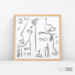 Cargar imagen en el visor de la galería, Cuadro Minimalista Faces Lines