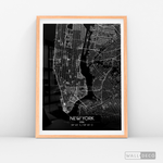 Cargar imagen en el visor de la galería, Cuadro New York Map Negro
