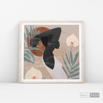 Cargar imagen en el visor de la galería, Cuadro Mujer Afro Tulipanes