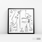 Cargar imagen en el visor de la galería, Cuadro Minimalista Faces Lines