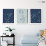 Cargar imagen en el visor de la galería, Cuadro Face Lines Azul Dos