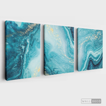 Cargar imagen en el visor de la galería, Tríptico Fluido Abstracto Turquesa (Set x 3)