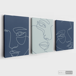 Cargar imagen en el visor de la galería, Cuadro Face Lines Azul Dos