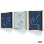 Cargar imagen en el visor de la galería, Cuadro Face Lines Azul Dos