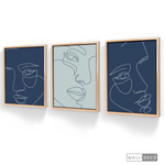 Cargar imagen en el visor de la galería, Cuadro Face Lines Azul Dos