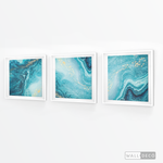 Cargar imagen en el visor de la galería, Tríptico Fluido Abstracto Turquesa (Set x 3)