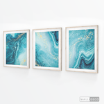 Cargar imagen en el visor de la galería, Tríptico Fluido Abstracto Turquesa (Set x 3)