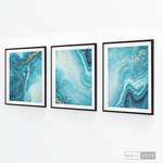 Cargar imagen en el visor de la galería, Tríptico Fluido Abstracto Turquesa (Set x 3)