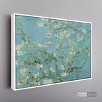 Cuadro Arte Clásico Almendro en Flor – Van Gogh con marco flotante blanco mate