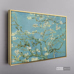 Cuadro Arte Clásico Almendro en Flor – Van Gogh con marco flotante dorado