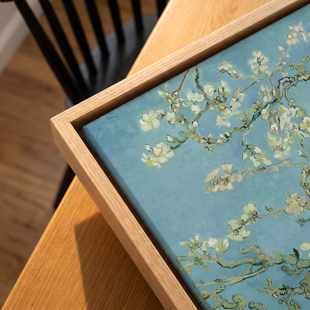 Cuadro Arte Clásico Almendro en Flor – Van Gogh, detalle de la textura del lienzo y el marco