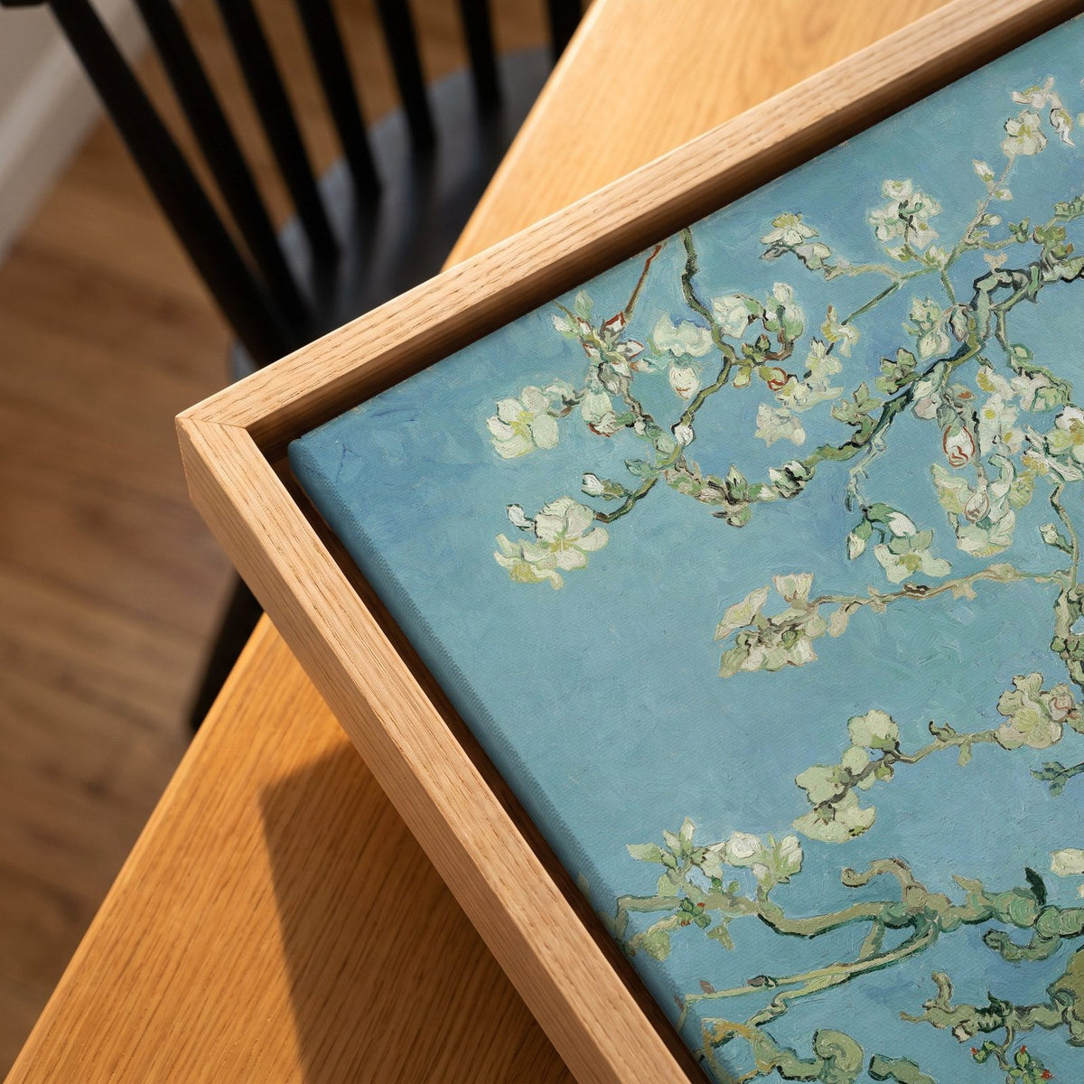 Cuadro Arte Clásico Almendro en Flor – Van Gogh, detalle de la textura del lienzo y el marco