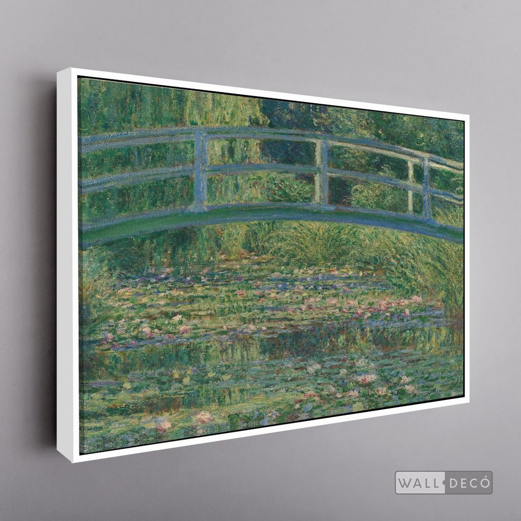 Cuadro Arte Clásico El Puente Japonés – Monet con marco flotante blanco mate